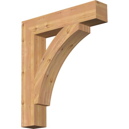Ekena Millwork Thorton Block Smooth Bracket, Western Red Cedar, 5 1/2"W x 30"D x 34"H BKT06X30X34THR05SWR